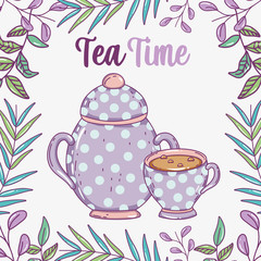 tea time sketch flat design