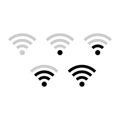 Wireless Connection Signal Strength Indicator Icons