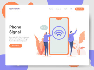 Landing page template of Phone Signal Illustration Concept. Modern design concept of web page design for website and mobile website.Vector illustration EPS 10