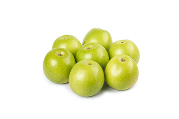 Group from seven green apples