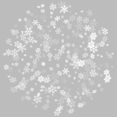 Windy snowflakes falling and flying winter seasonal weather vector.
