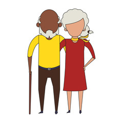 grandparents senior old people cartoon faceless