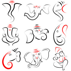 illustration of Lord Ganesha background for Ganesh Chaturthi festival of India