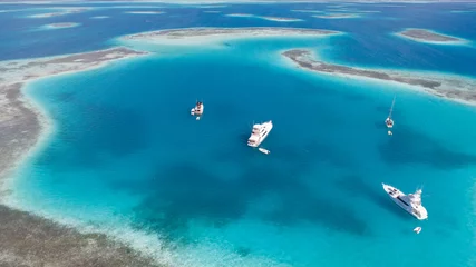 Foto op Canvas Aerial view of kite surf and wind surf in Los Roques © GARSPHOTO