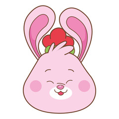 Mid autumn rabbit face cartoon