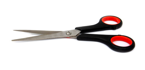 scissors handle Black and red isolated on white background