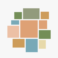 Vector empty collage board eleven frames, photo