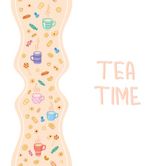 Seamless border tea time