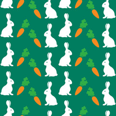 seamless pattern rabbits with carrot