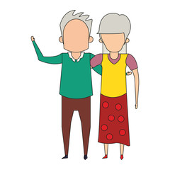 Obraz premium grandparents senior old people cartoon faceless