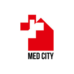 Logo medicine city template design vector