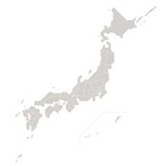 日本地図　白地図　県別　北方領土