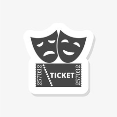Ticket sticker icon in trendy design style. Ticket icon isolated on white background