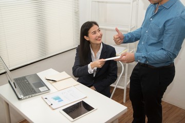 Addressing workplace sexual harassment is Asian pretty woman secretary suffer assault and...