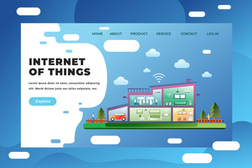 Internet of Things - Web Page Header Landing Page Template Illustration