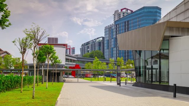 Sunny Day Kuala Lumpur City Living Block Metro Station Park Panorama 4k Timelapse Malaysia