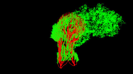 Growing Tree in a shape of Head. Eco Concept. Medical Concept. 3D rendering.