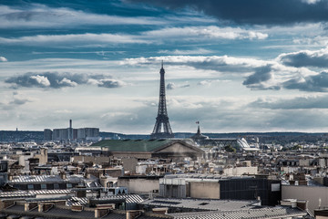 Views of Paris from the roofs, in France