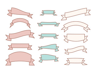 Ribbons banners in trendy vintage design. ribbons banners vector icons. set of vector ribbons banners icons