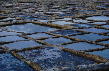 Salt pans at dusk