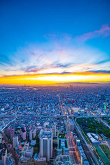 大阪・都市景観・夕暮れ