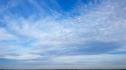 beautiful blue sky with cirrus clouds