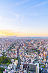 大阪・都市景観・夕暮れ