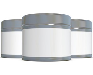 Realistic 3D  jar rendering mockup on white background