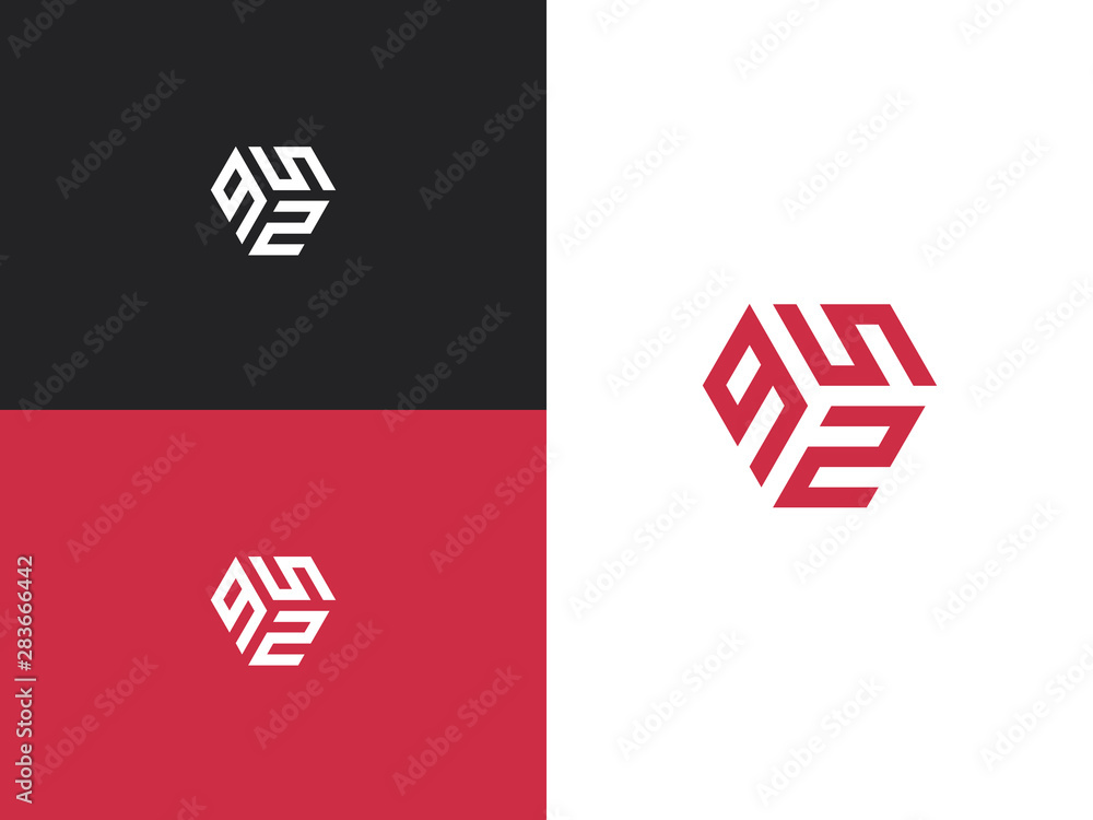 Canvas Prints combination number, stylish vector emblem for design