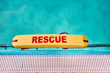 Lifesaver equipment on swimming pool