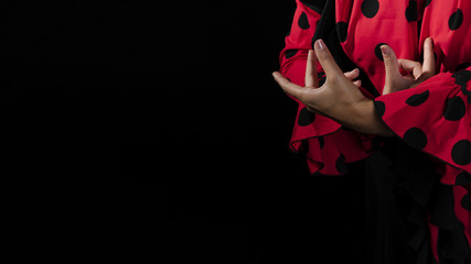 Close-up flamenca crossing hands