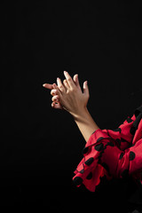 Close-up flamenca dancer clapping hands - obrazy, fototapety, plakaty