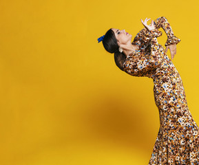 Stunning flamenco dancer bending back