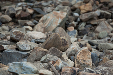 Big and small stones. The mountains. The texture of the stone. Background