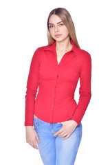 Obraz premium portrait of beautiful woman wearing casual clothing