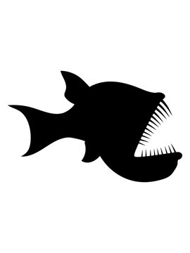 recommend clip art: silhouette tiefsee fisch gefährlich zähne hässlich böse monster gruselig horror anglerfisch unterwasser tauchen schwimmen meer wasser clipart design comic cartoon fressen