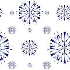Stylized snowflakes with gradient fill in a seamless vector pattern. Background for fabric, wrapping paper, holiday invitations, Christmas cards. To create a winter design.