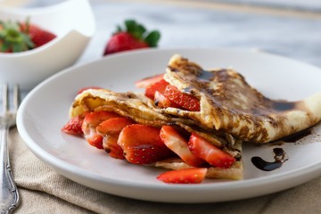 Crepes with strawberry