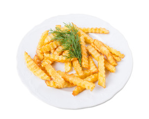 Delicious french fries with dill.