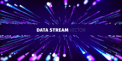 Data stream tunnel abstract vector background. Data transfer
