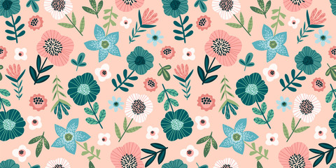 Floral seamless pattern. Vector design for paper, cover, fabric, interior decor
