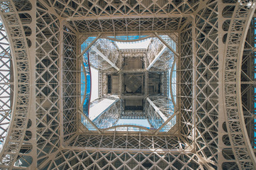 Eiffel tower view from bottom to the top