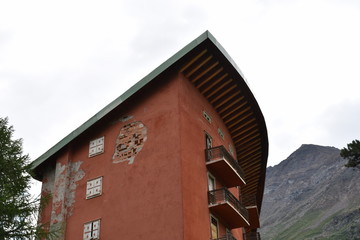 Südtirol, Martell, Matrtelltal, Lost Place, Hotel, Paradiso, Val Martello, Fenster, baufällig,...