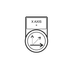 Taster mit Symbol [X-Achse], positiv