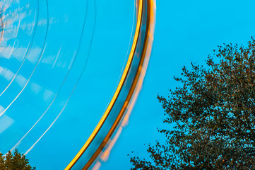Close up long exposure ferris wheel shoot