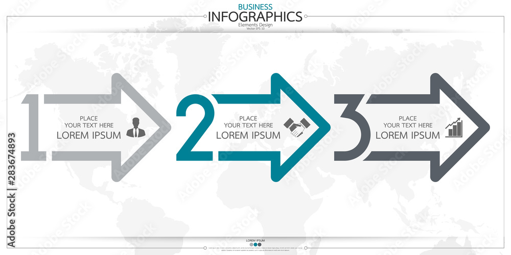 Poster infographic business horizontal timeline steps process chart template. vector modern banner used for