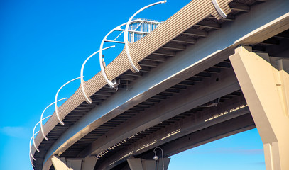 Bridge over Neva of Western High Speed Diameter in St. Petersburg Russia