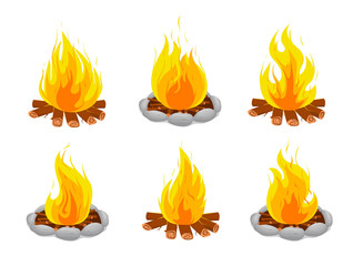 Fire flames vector illustration