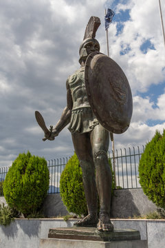 Statue of King Leonidas in Sparta, Peloponnese, Greece