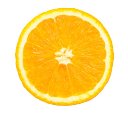 Piece of orange on white background